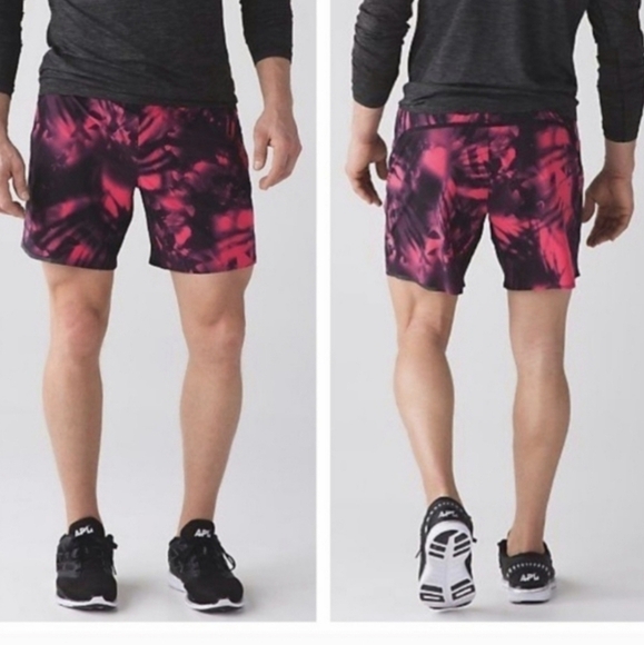 Lululemon Men's Surge 7" Shorts Jungle Floor with Breathable Liner - Size L - Picture 1 of 13